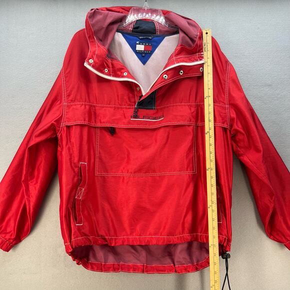 Tommy Hilfiger Men's Quarter Zip Jacket Size Large Pullover Y2K Windbreaker - Picture 14 of 16